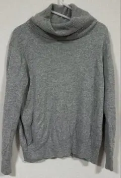 希少サイズ✨　UNIQLO カシミヤ100% グレー タートルネックニット XL