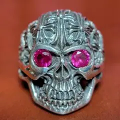 A&G × ライオンハート コラボ クラシックスカルリング 号 ルビー