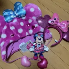ミニー　パルパルーザ　ぬいぐるみバッチ・ファンキャップ・カチューシャセット