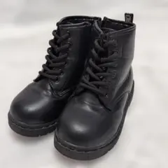 キッズ ブーツ 18cm ブラック サイドジップ ショートブーツ　おしゃれのサムネイル