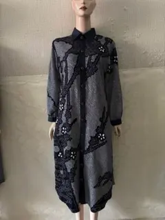 姫様専用着物リメイクシャツワンピース　絞り訪問着リメイクワンピース　正絹