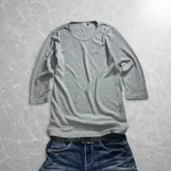 y2k waffle 3/4 sleeve tee gray uniqloのサムネイル