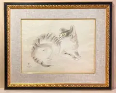 フジ子・ヘミング 猫十熊 （ダンゴ君） 2005年 木版画 真作！ 直筆サイン フジ子・ヘミング 猫十熊 （ダンゴ君） 2005年 木版画 真作！ 直筆