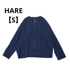 HARE ノーカラージャケット ブルゾン 薄手 羽織【S】ゆったりのサムネイル