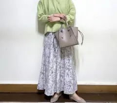 さらさらリラックス花柄フレアワイドパンツ