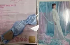 リボンブレスレット 青 SEVENTEEN　ジョシュア　トレカ　yakusoku