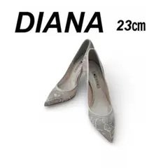 DIANA 23㎝ 花柄 刺繍入りハイヒール ベージュ/ホワイト 結婚式