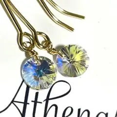 Swarovskiクリスタルオーロラ１４Kgfピアス