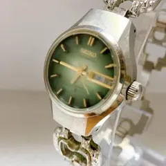 稼働品　レディース　SEIKO 自動巻き 腕時計 グリーン　2706-0160