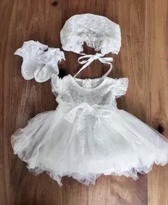 ベビードレス セレモニードレス 3M ホワイト　お宮参り　退院着