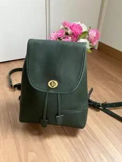 【稀少カラー】オールドコーチ　リュック　バックパック　ターンロック　レザー　緑