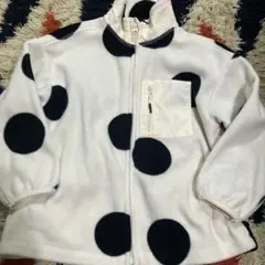 H&M フリースドットジャケット アウター ホワイト 110/115