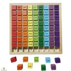九九 パズル かず 知育玩具 木製 算数 かけ算 モンテッソーリ 積み木