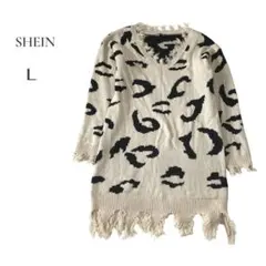 【シーイン】SHEIN ニットワンピース　長袖セーター　Lサイズ