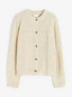 H＆M グリッターテクスチャードニットカーディガン