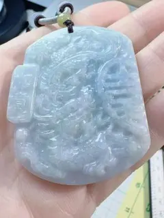 CS-0483 天然本翡翠《本物保証》「龍牌」翡翠ペンダント