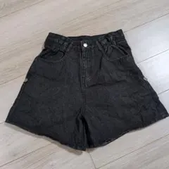 〇試着のみ〇ブラックデニム2WAYショートパンツ