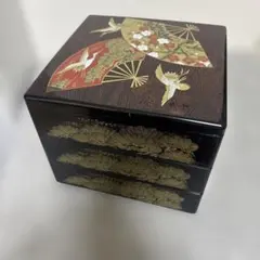 美品】会津塗 沈金松竹梅 重箱 あけぼの 6.5三段重 金蒔絵 漆 木製