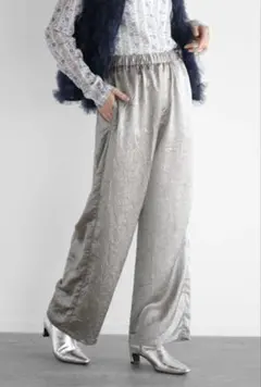 新品 ヤマダヤ スコットクラブ☆RADIATEワッシャーサテンパンツ　シルバー