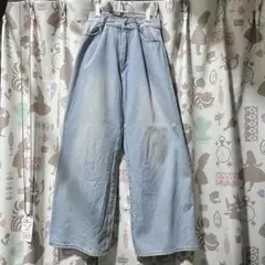 WEGO ライトブルー ワイドレッグデニム