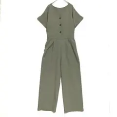 GU ジーユー ジャンプスーツ オールインワン 緑グレー M