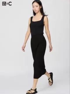 【新品・未使用】ユニクロ　UNIQLO:C 3Dリブスカート　ブラック　sのサムネイル