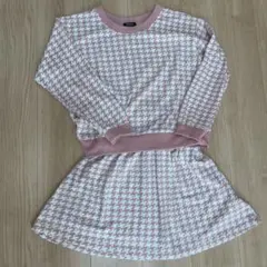 セットアップ　ピンク　ハウンドトゥーススカート　　M 千鳥格子　レディース