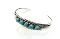 美品　ナバホ　スターリングシルバー製　5ターコイズ　バングル　ブレスレット
