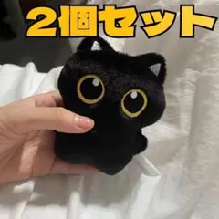 新品！黒猫のぬいぐるみ　2個セット　チェーン付き　キーホルダー　ねこ