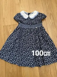 CHOPIN ショパン スモッキング　ワンピース　襟付き　100 花柄　半袖