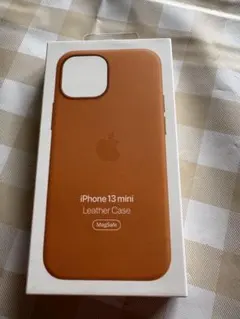 【未使用】iPhone13mini 純正レザーケース（ゴールデン・ブラウン）