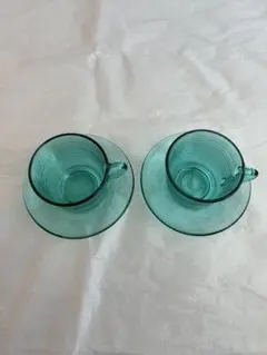 アルコロック　ガラスカップ＆ソーサー 2客セット