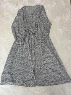 フラワープリント ロングワンピース LL