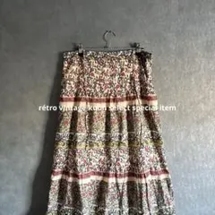 花柄ロングスカート　フレアスカート　レトロポップ　ヴィンテージスカート　総柄
