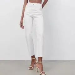 ZARA ザラ ホワイトジーンズ High Rise Mini Flare