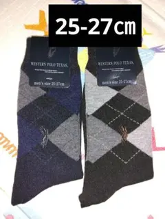 新品未使用　メンズPolo靴下2足セット　25-27㎝　クルー丈ビジネスソックス