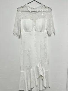 ホワイトレースキャバドレス