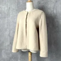 A.P.C. アーペーセー 縮絨ウール ノーカラー ジャケット イタリア製 M