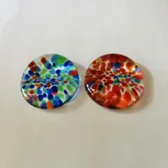 カラフルなガラス製箸置き2個セット