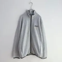 3774【glimmer】スウェット　トラックジャケット　グレー　ロゴ刺繍　Ｌ