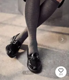 fitfit ボリュームソールレザーローファー　エナメルブラック　23.5cm