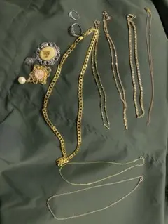 遺品整理 ゴールドカラー ネックレス シルバー リング イヤリング まとめ売り