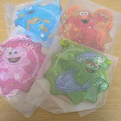 セサミストリート オリジナルパスホルダー 4個セット　USJチケットホルダー