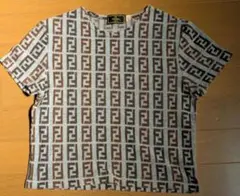 FENDI ズッカ柄 パイル Tシャツ ブラウン フェンディ イタリア製