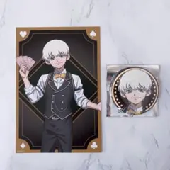 【羽京】Dr.STONE 特典 ポストカード 缶バッジカジノ