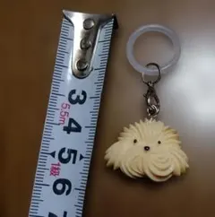 クリーム色プードル柄 めじるしチャーム