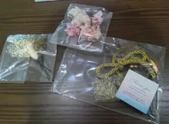 髪飾り　桜の花とゴールドのヘアアクセサリーセット