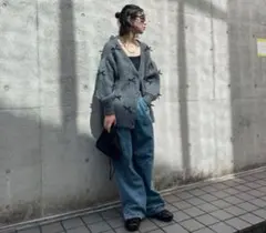 coel コエル＊リボンビッグカーディガン限定色グレー