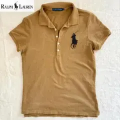 RALPH LAUREN ポロシャツ ビッグポニー 刺繍 y2k ベージュ