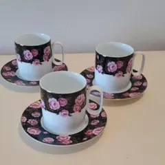 たち吉 AdamandEve コーヒーカップ 3セット 薔薇